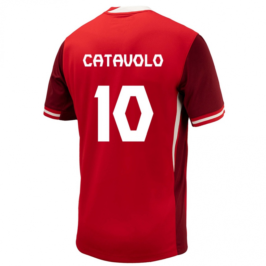 Men Football Canada Matthew Catavolo #10 Red Home Jersey 24-26 T-Shirt Australia