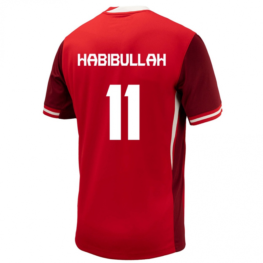 Men Football Canada Kamron Habibullah #11 Red Home Jersey 24-26 T-Shirt Australia