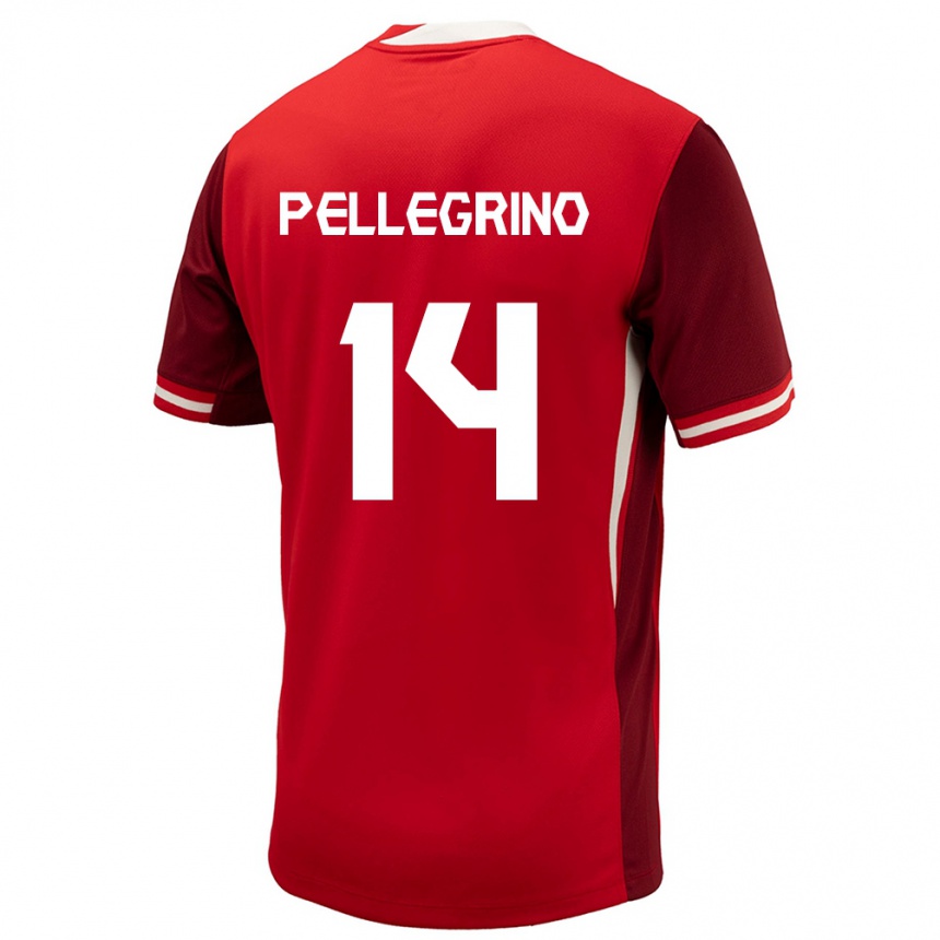 Men Football Canada Gabriel Pellegrino #14 Red Home Jersey 24-26 T-Shirt Australia