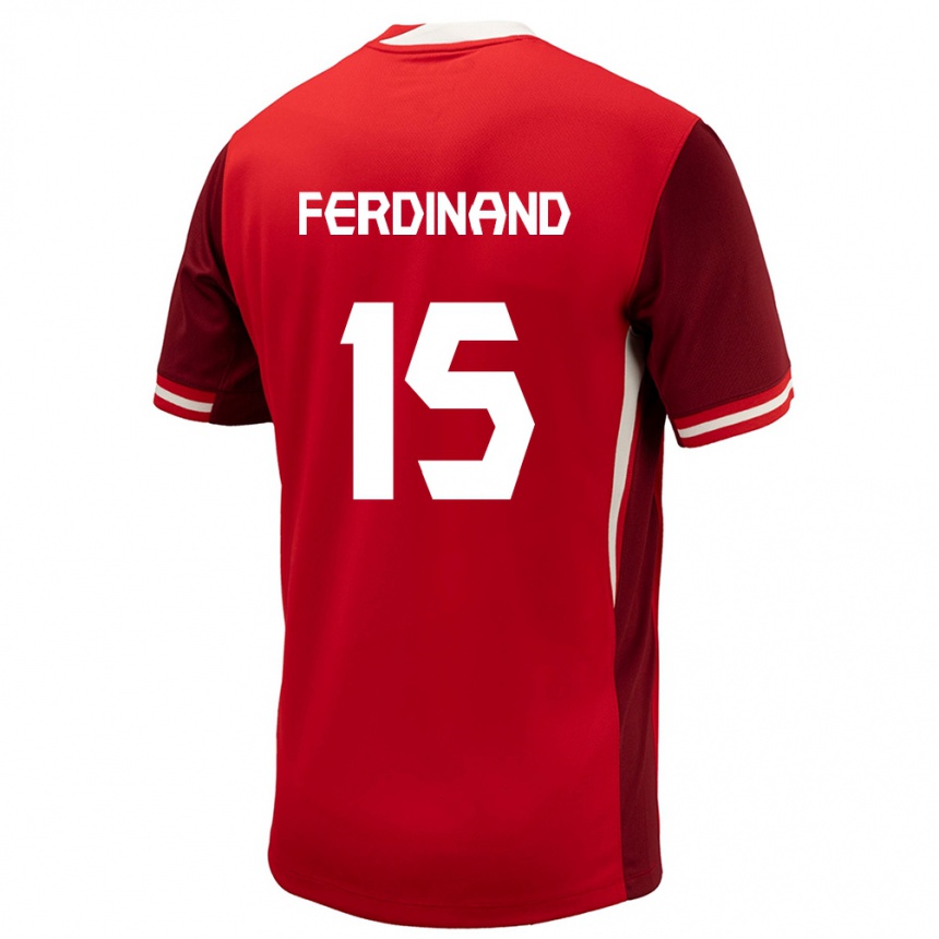 Men Football Canada Keesean Ferdinand #15 Red Home Jersey 24-26 T-Shirt Australia