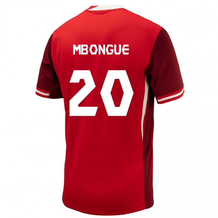 Men Football Canada Hugo Mbongue #20 Red Home Jersey 24-26 T-Shirt Australia