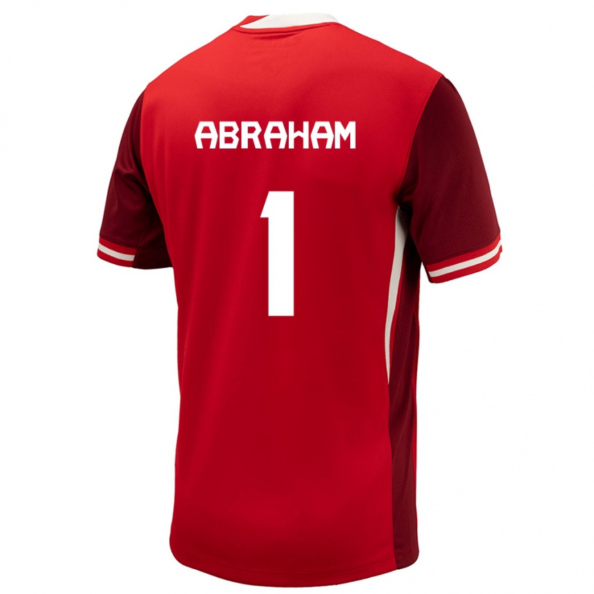 Men Football Canada Nathaniel Abraham #1 Red Home Jersey 24-26 T-Shirt Australia