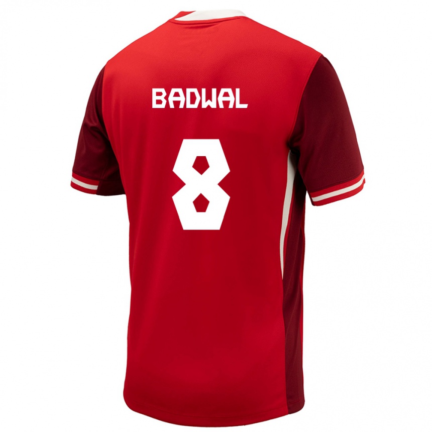 Men Football Canada Jeevan Badwal #8 Red Home Jersey 24-26 T-Shirt Australia