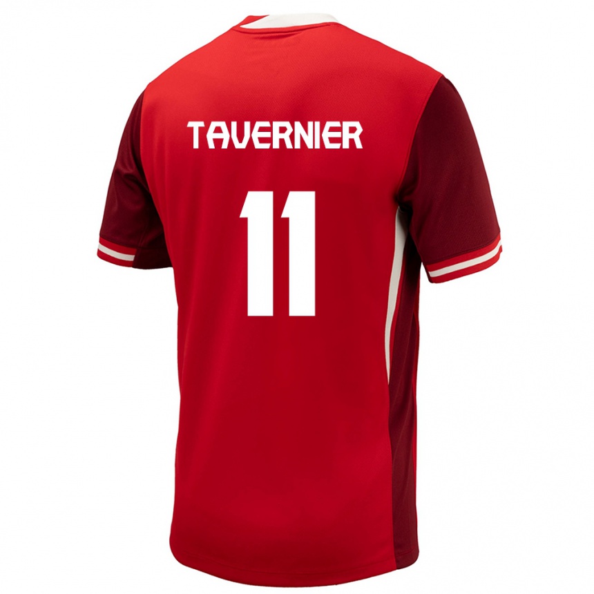 Men Football Canada Kevaughn Tavernier #11 Red Home Jersey 24-26 T-Shirt Australia