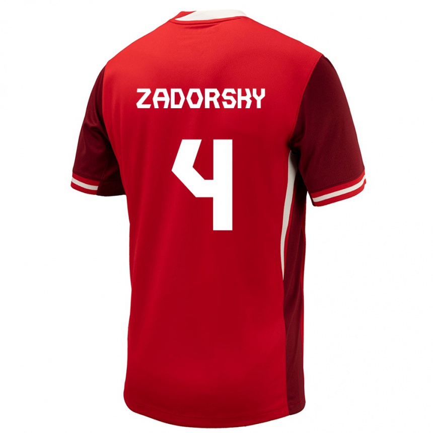 Men Football Canada Shelina Zadorsky #4 Red Home Jersey 24-26 T-Shirt Australia