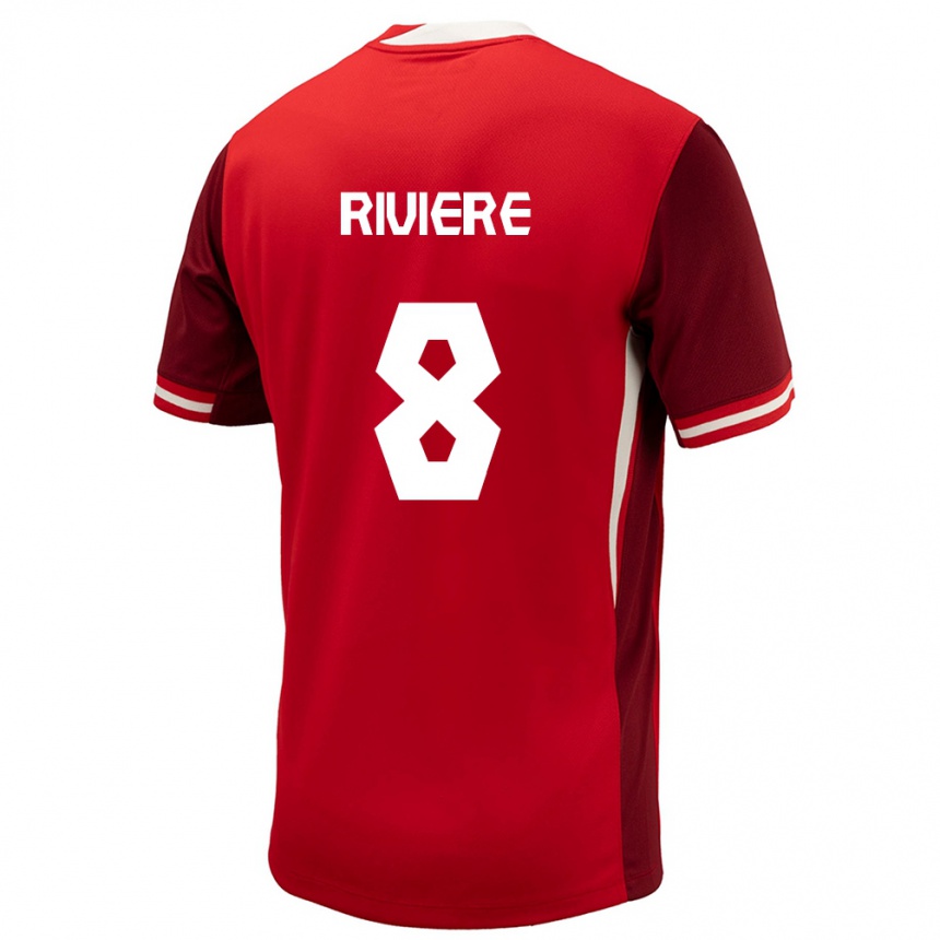 Men Football Canada Jayde Riviere #8 Red Home Jersey 24-26 T-Shirt Australia