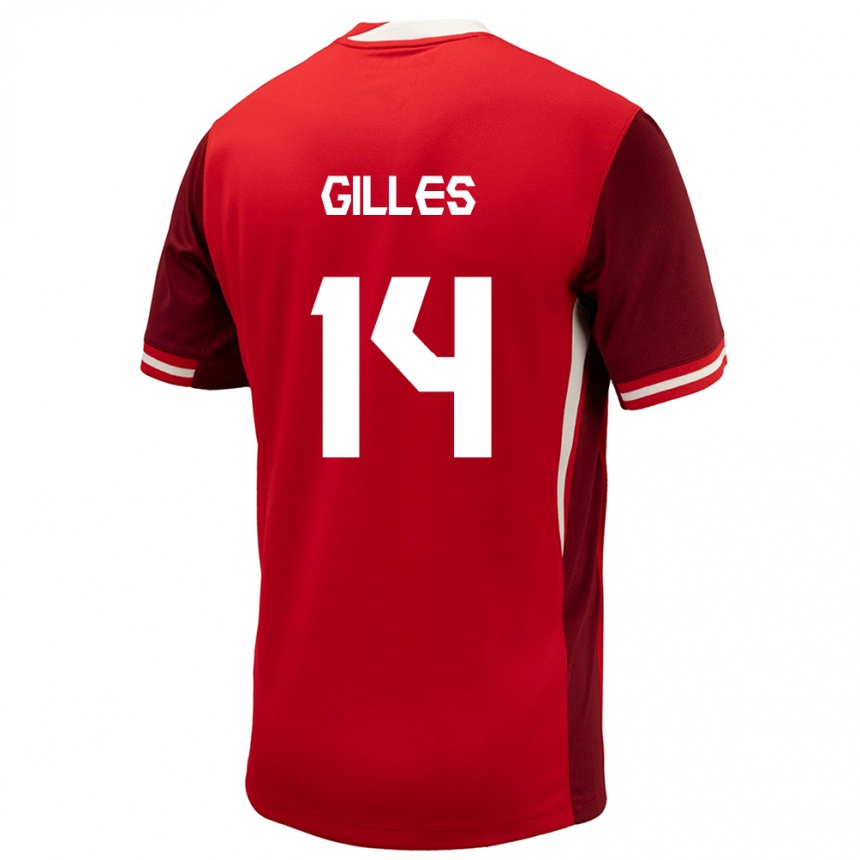 Men Football Canada Vanessa Gilles #14 Red Home Jersey 24-26 T-Shirt Australia