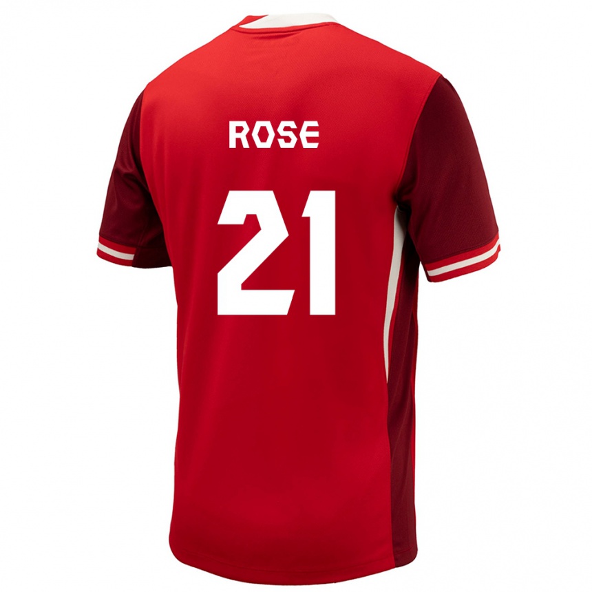 Men Football Canada Jade Rose #21 Red Home Jersey 24-26 T-Shirt Australia