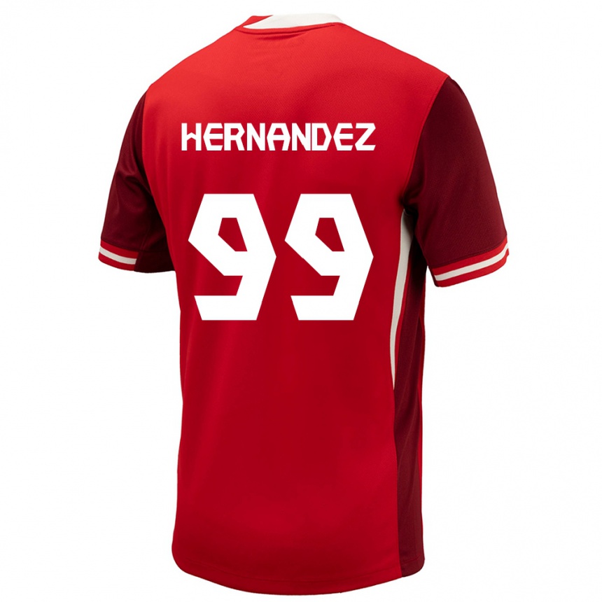 Men Football Canada Jeneva Hernandez Gray #99 Red Home Jersey 24-26 T-Shirt Australia