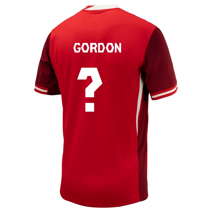 Men Football Canada Joshua Gordon #0 Red Home Jersey 24-26 T-Shirt Australia