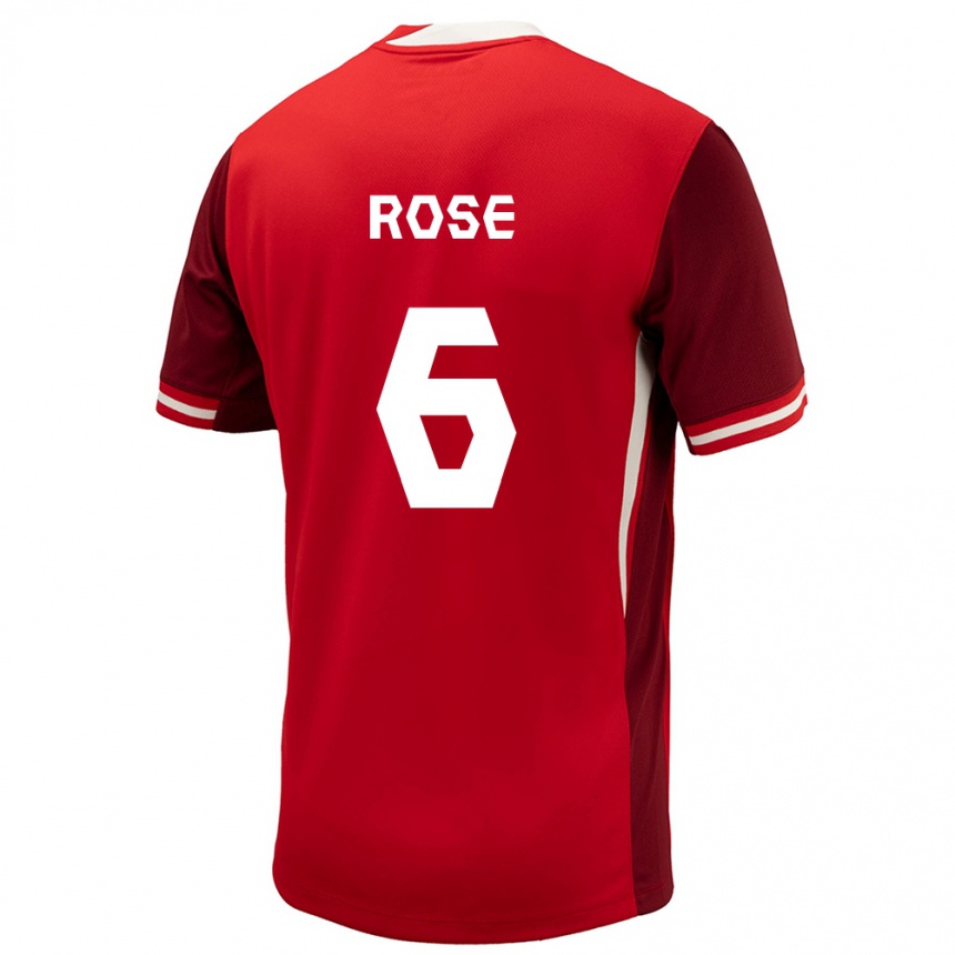 Men Football Canada Deanne Rose #6 Red Home Jersey 24-26 T-Shirt Australia