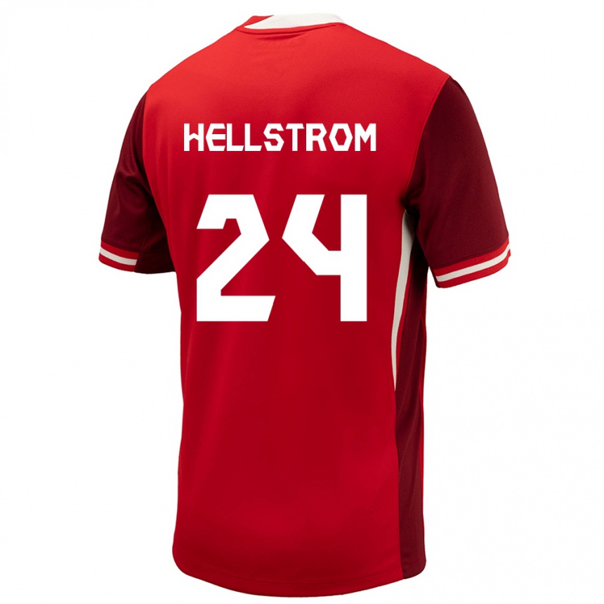 Men Football Canada Jenna Hellstrom #24 Red Home Jersey 24-26 T-Shirt Australia