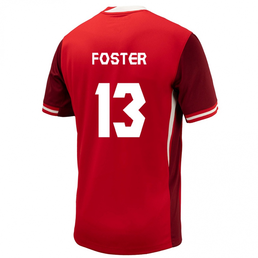 Men Football Canada Rylee Foster #13 Red Home Jersey 24-26 T-Shirt Australia