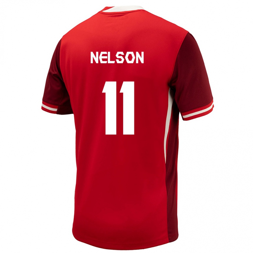 Men Football Canada Jayden Nelson #11 Red Home Jersey 24-26 T-Shirt Australia