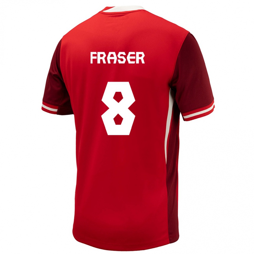 Men Football Canada Liam Fraser #8 Red Home Jersey 24-26 T-Shirt Australia