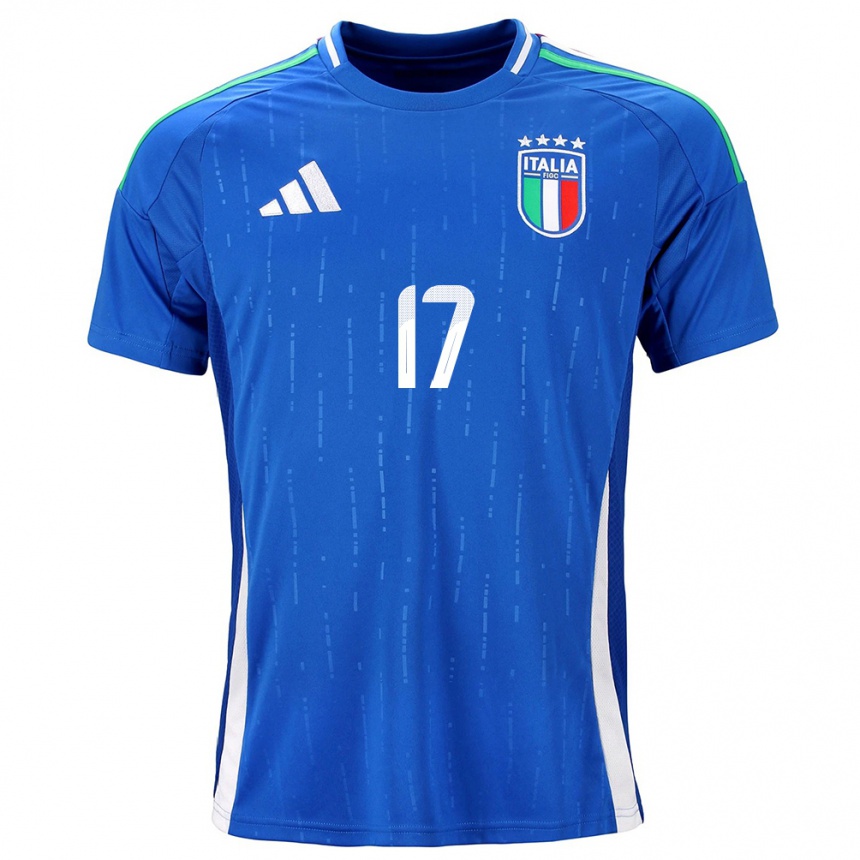 Men Football Italy Aaron Ciammaglichella #17 Blue Home Jersey 24-26 T-Shirt Australia