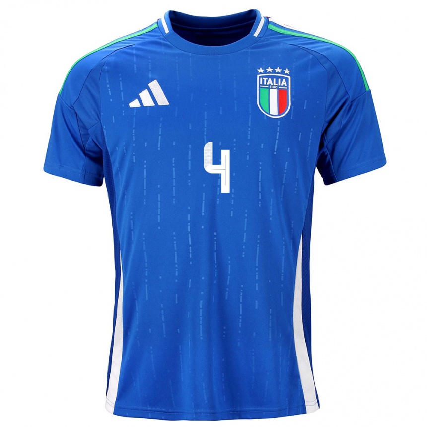 Men Football Italy Pietro La Torre #4 Blue Home Jersey 24-26 T-Shirt Australia