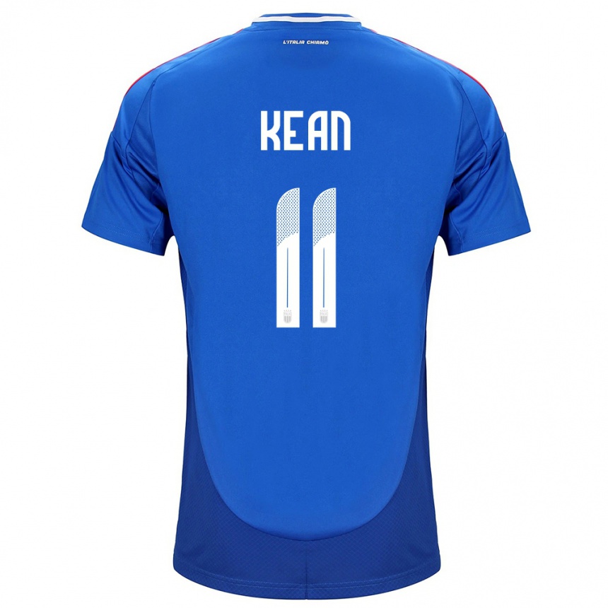 Men Football Italy Moise Kean #11 Blue Home Jersey 24-26 T-Shirt Australia