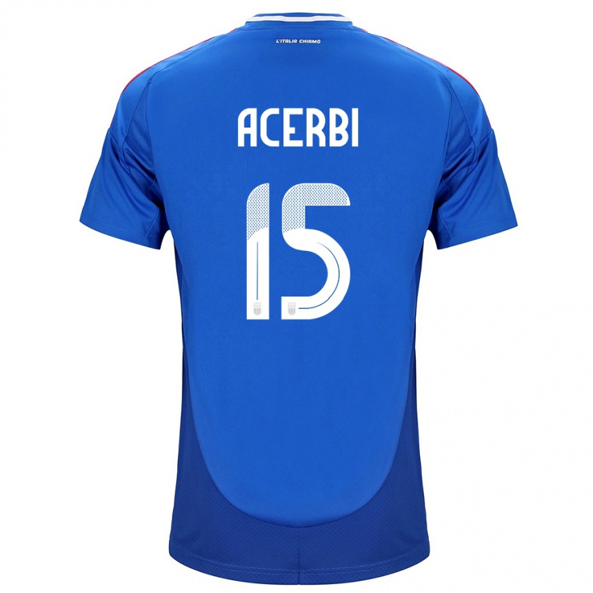 Men Football Italy Francesco Acerbi #15 Blue Home Jersey 24-26 T-Shirt Australia