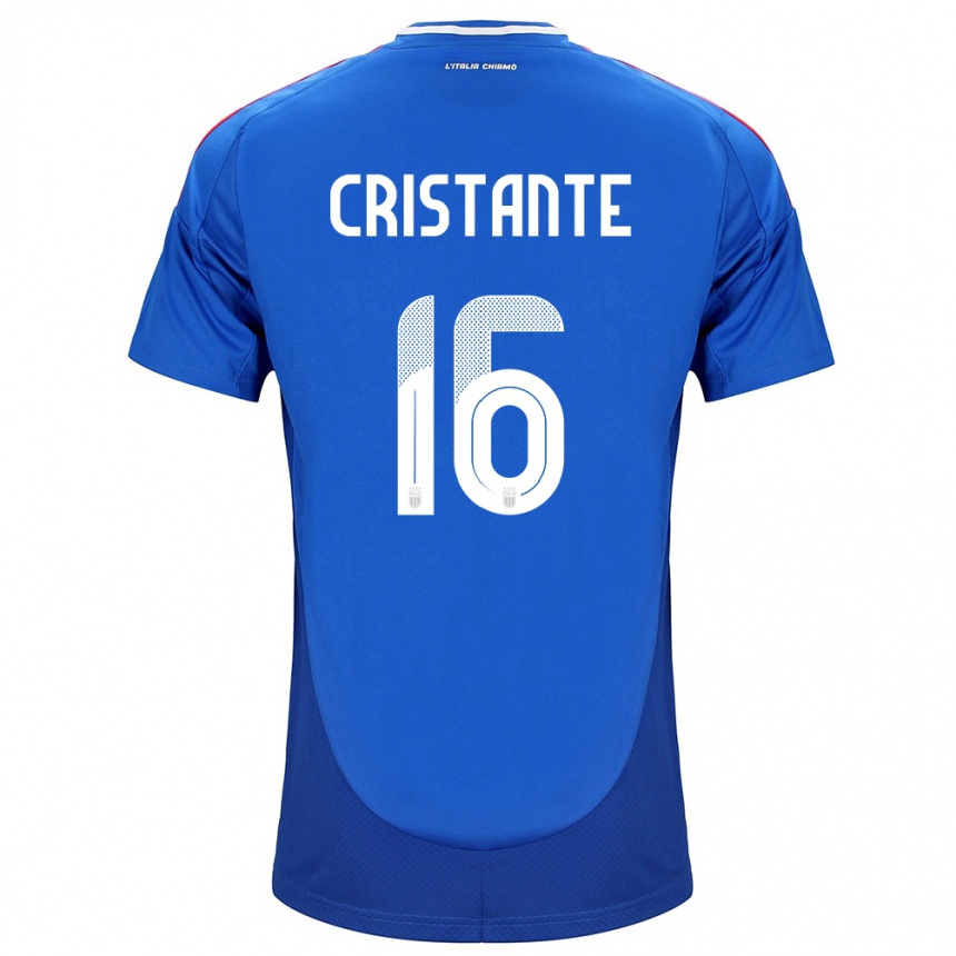 Men Football Italy Bryan Cristante #16 Blue Home Jersey 24-26 T-Shirt Australia