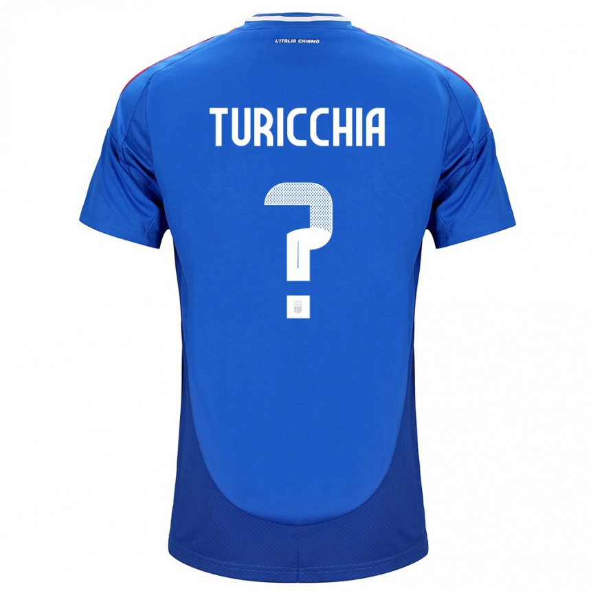 Men Football Italy Riccardo Turicchia #0 Blue Home Jersey 24-26 T-Shirt Australia