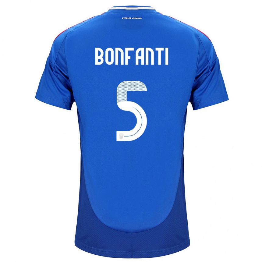 Men Football Italy Giovanni Bonfanti #5 Blue Home Jersey 24-26 T-Shirt Australia