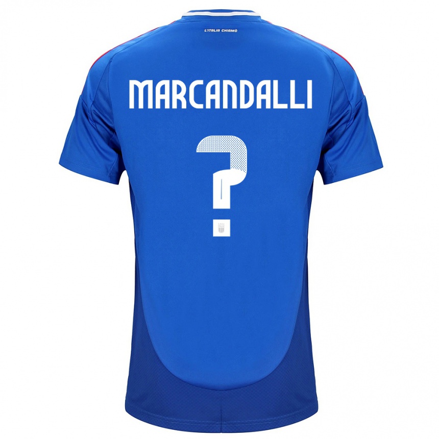 Men Football Italy Alessandro Marcandalli #0 Blue Home Jersey 24-26 T-Shirt Australia