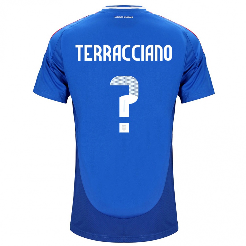 Men Football Italy Filippo Terracciano #0 Blue Home Jersey 24-26 T-Shirt Australia