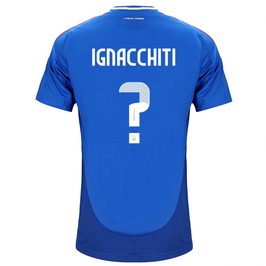 Men Football Italy Lorenzo Ignacchiti #0 Blue Home Jersey 24-26 T-Shirt Australia