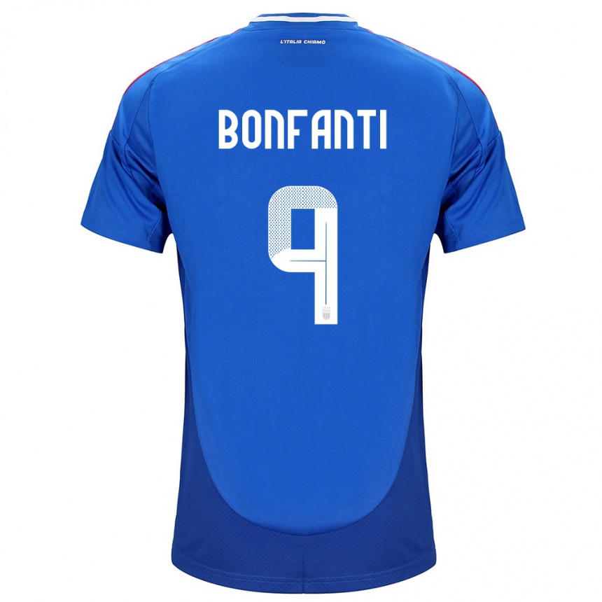 Men Football Italy Nicholas Bonfanti #9 Blue Home Jersey 24-26 T-Shirt Australia