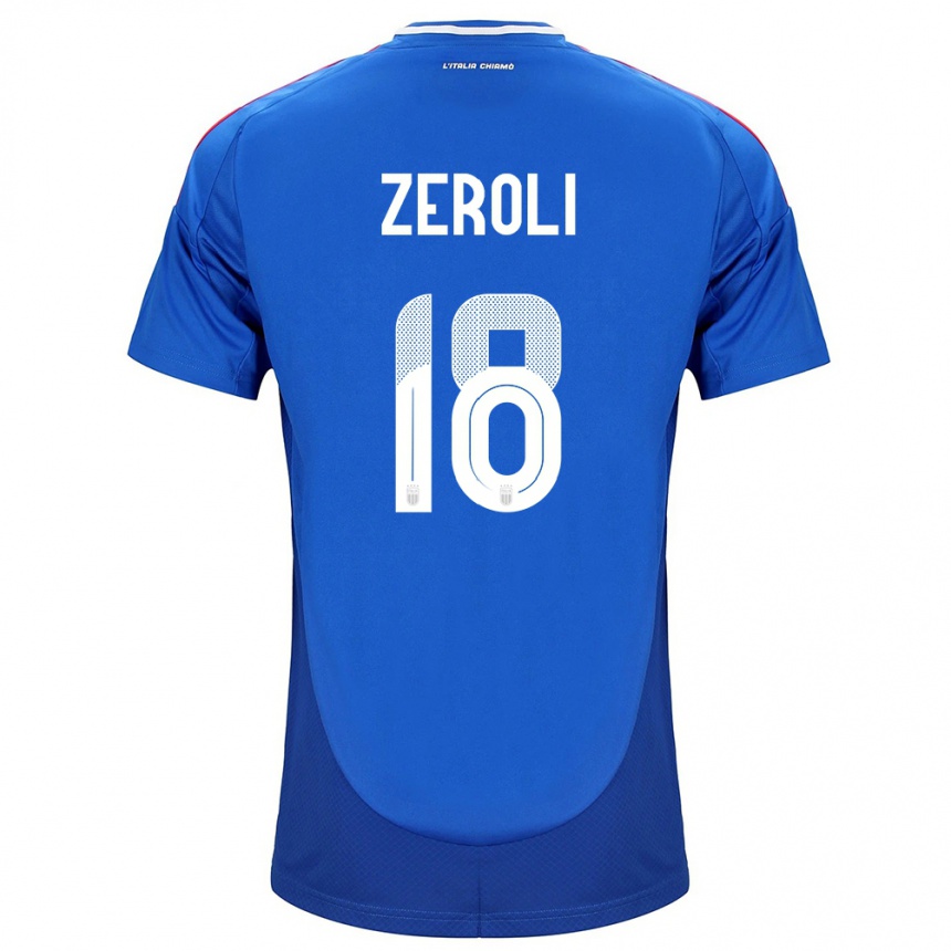 Men Football Italy Kevin Zeroli #18 Blue Home Jersey 24-26 T-Shirt Australia