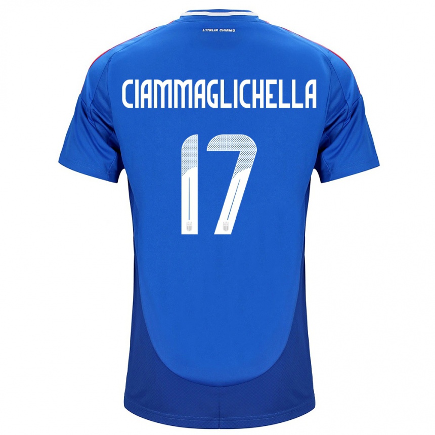 Men Football Italy Aaron Ciammaglichella #17 Blue Home Jersey 24-26 T-Shirt Australia