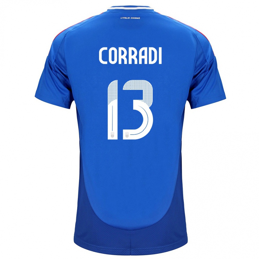 Men Football Italy Christian Corradi #13 Blue Home Jersey 24-26 T-Shirt Australia