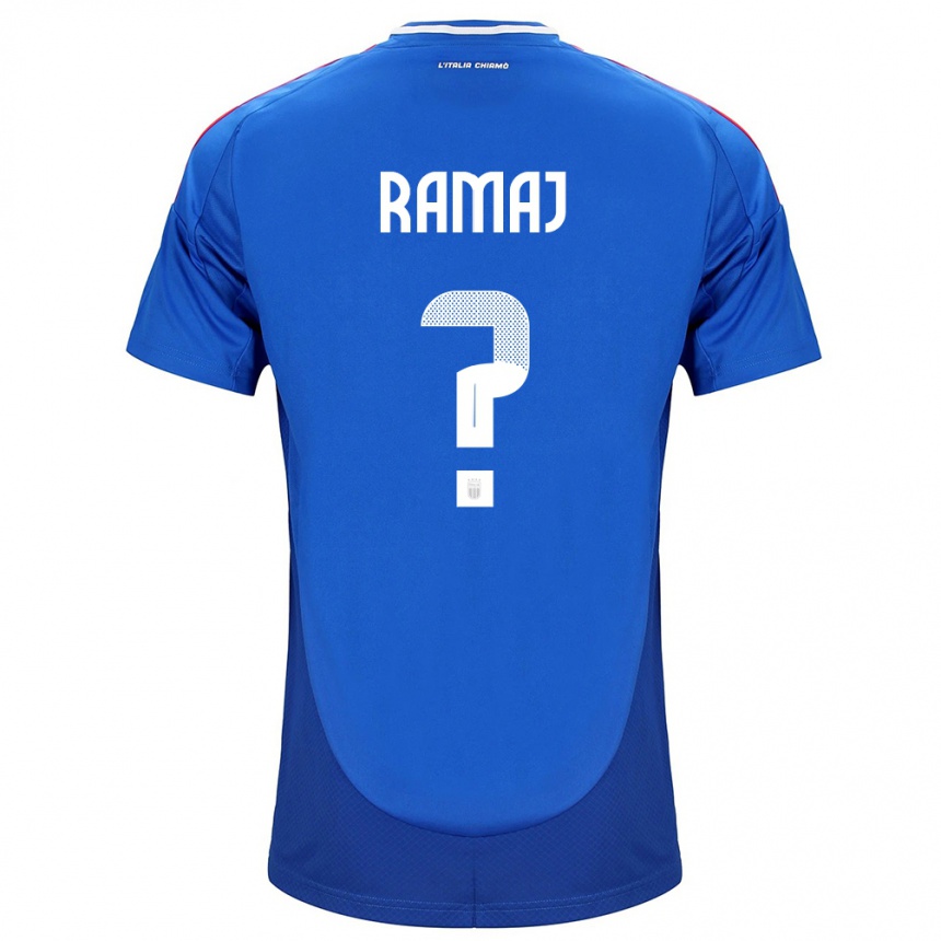 Men Football Italy Gabriel Ramaj #0 Blue Home Jersey 24-26 T-Shirt Australia