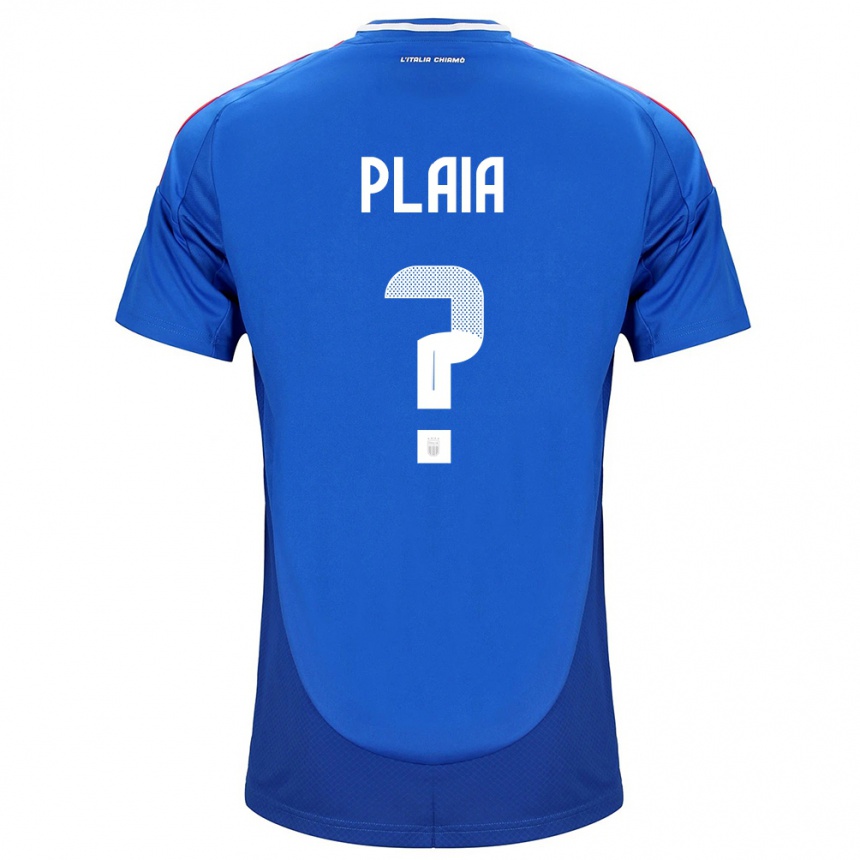 Men Football Italy Matteo Plaia #0 Blue Home Jersey 24-26 T-Shirt Australia