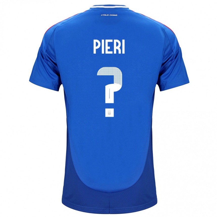 Men Football Italy Giacomo De Pieri #0 Blue Home Jersey 24-26 T-Shirt Australia