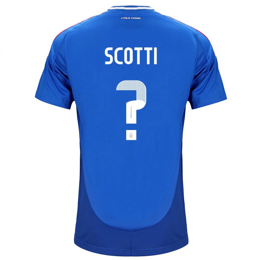 Men Football Italy Filippo Scotti #0 Blue Home Jersey 24-26 T-Shirt Australia