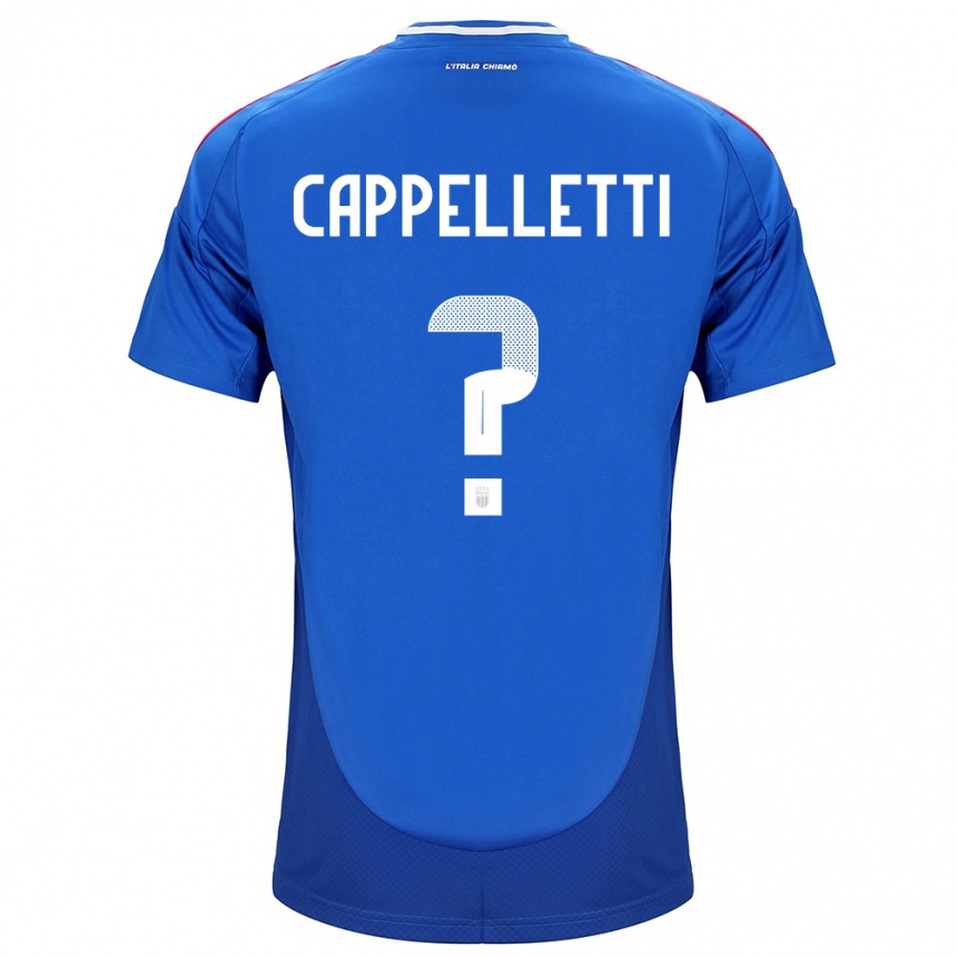 Men Football Italy Mattia Cappelletti #0 Blue Home Jersey 24-26 T-Shirt Australia