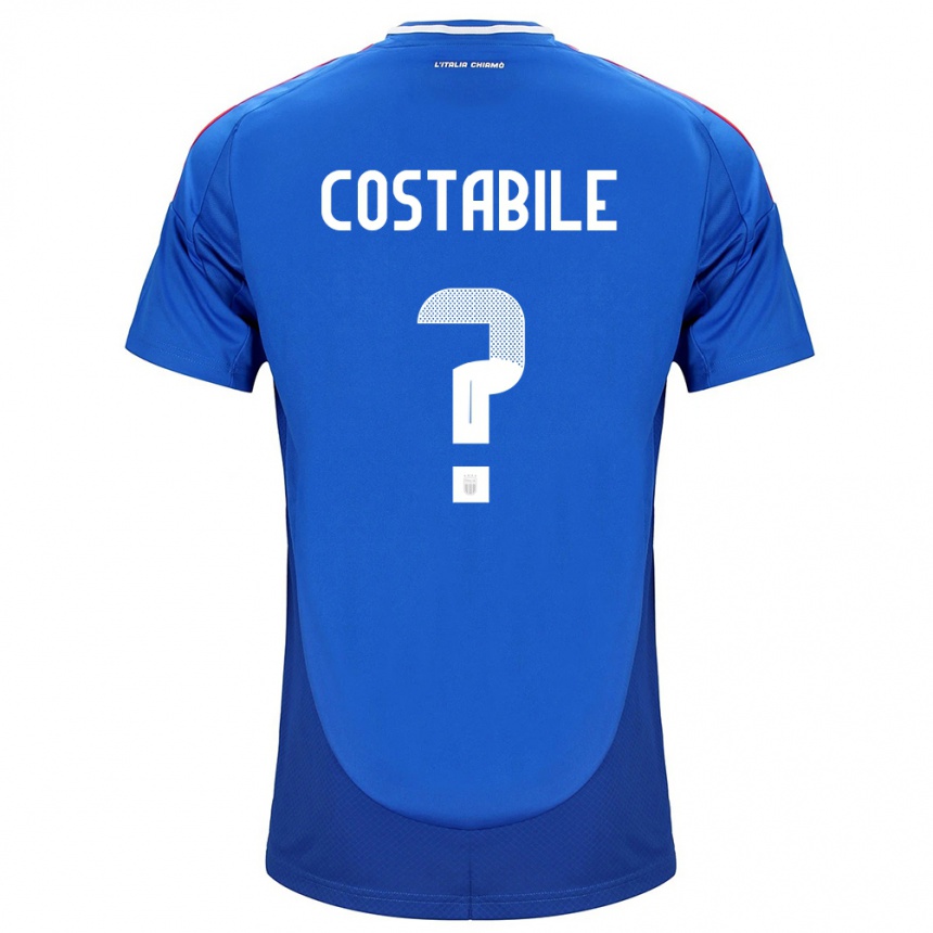 Men Football Italy Cristian Costabile #0 Blue Home Jersey 24-26 T-Shirt Australia