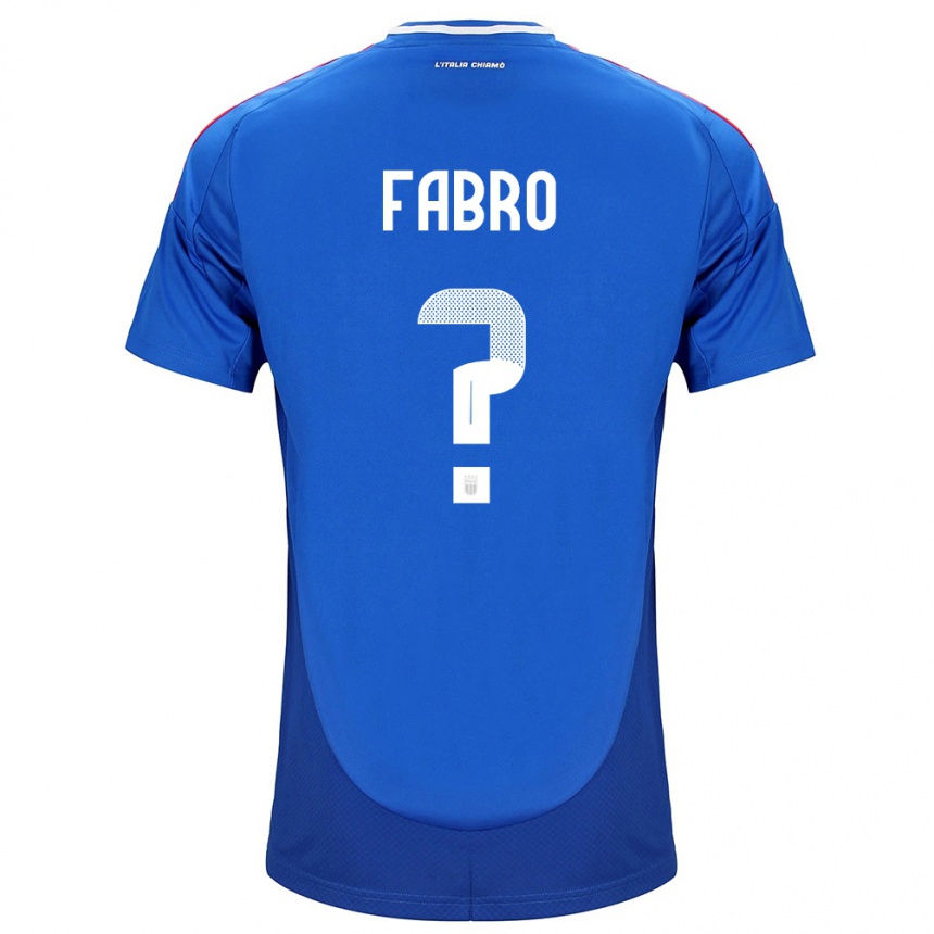 Men Football Italy Jacopo Del Fabro #0 Blue Home Jersey 24-26 T-Shirt Australia