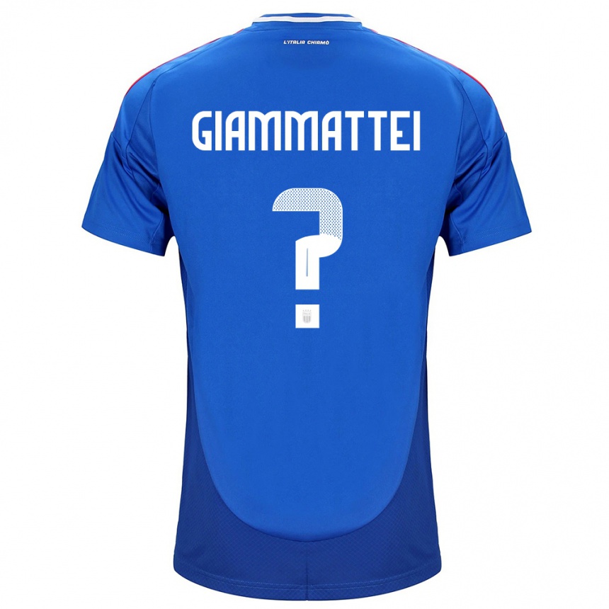 Men Football Italy Gioele Giammattei #0 Blue Home Jersey 24-26 T-Shirt Australia