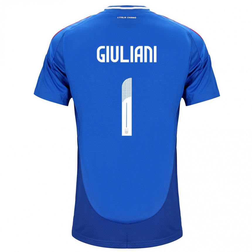 Men Football Italy Laura Giuliani #1 Blue Home Jersey 24-26 T-Shirt Australia