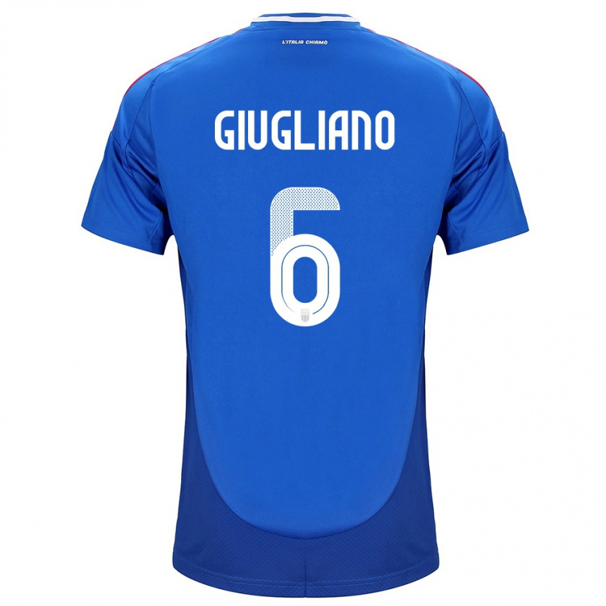 Men Football Italy Manuela Giugliano #6 Blue Home Jersey 24-26 T-Shirt Australia