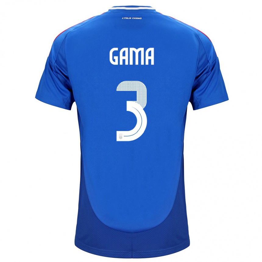 Men Football Italy Sara Gama #3 Blue Home Jersey 24-26 T-Shirt Australia