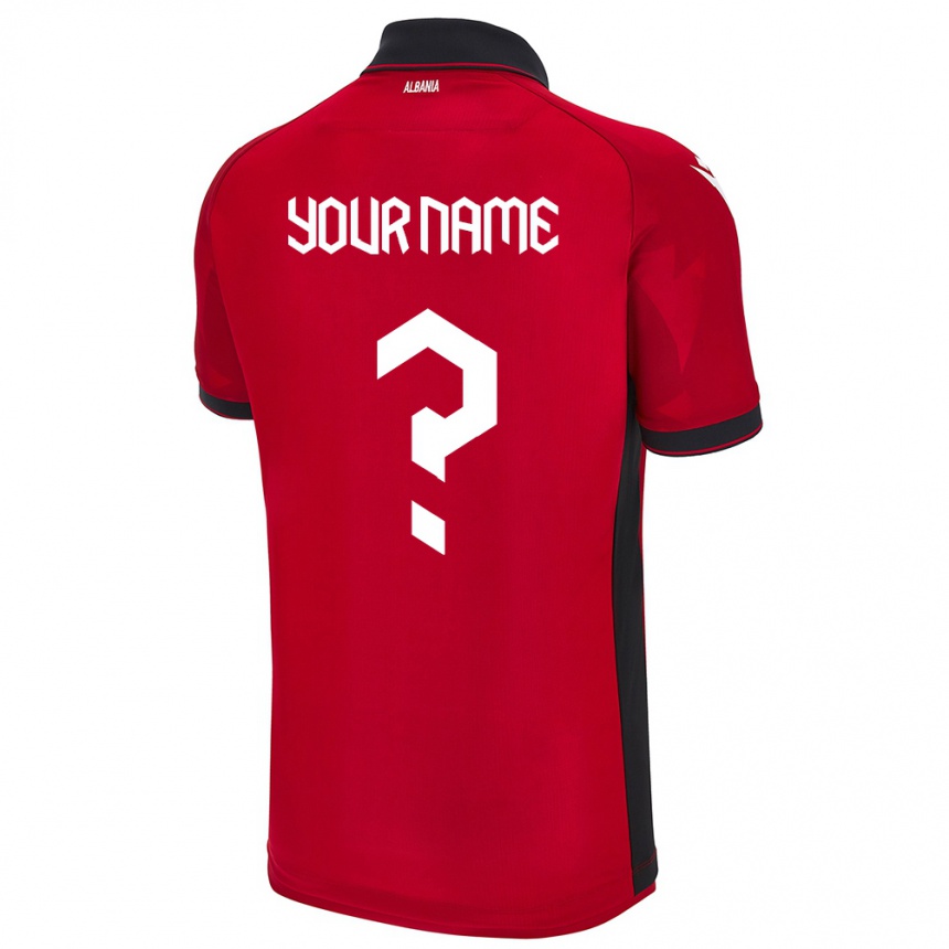 Men Football Albania Your Name #0 Red Home Jersey 24-26 T-Shirt Australia