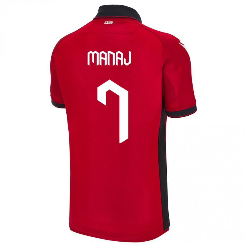 Men Football Albania Rey Manaj #7 Red Home Jersey 24-26 T-Shirt Australia