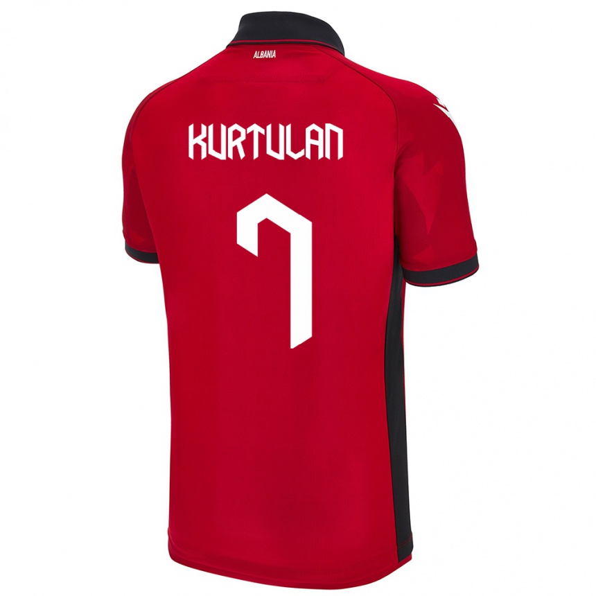 Men Football Albania Arda Kurtulan #7 Red Home Jersey 24-26 T-Shirt Australia