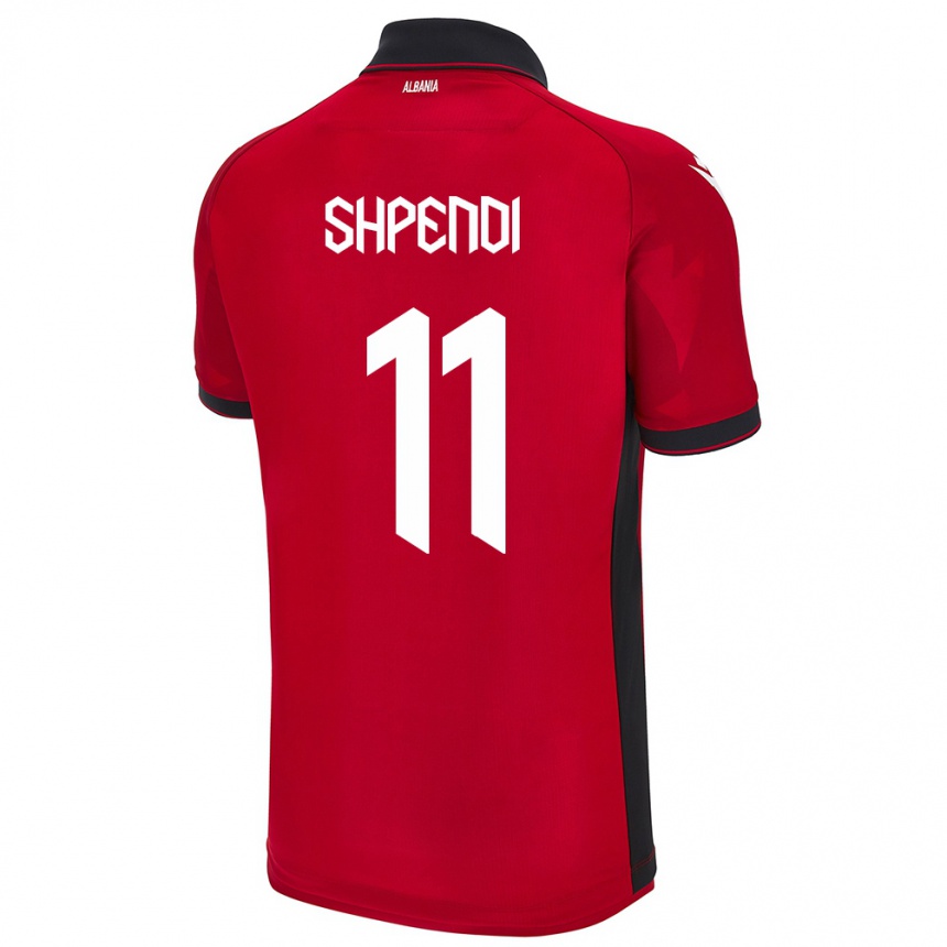 Men Football Albania Stiven Shpendi #11 Red Home Jersey 24-26 T-Shirt Australia