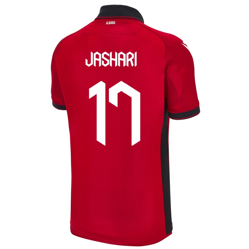 Men Football Albania Elion Jashari #17 Red Home Jersey 24-26 T-Shirt Australia