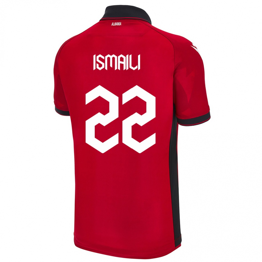 Men Football Albania Ysni Ismaili #22 Red Home Jersey 24-26 T-Shirt Australia